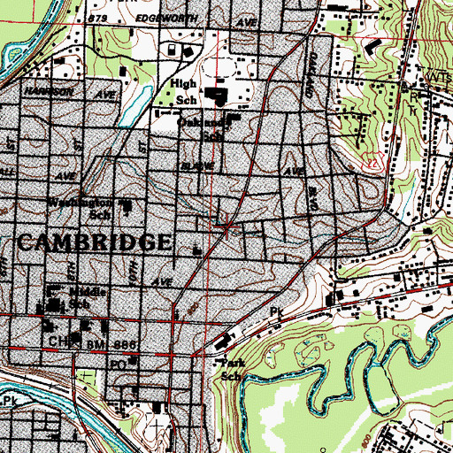 Topographic Map of Foursquare Gospel Church, OH