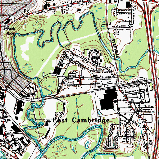Topographic Map of Glass Plant Public School (historical), OH