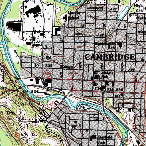Topographic Map of Guernsey County Childrens Home, OH