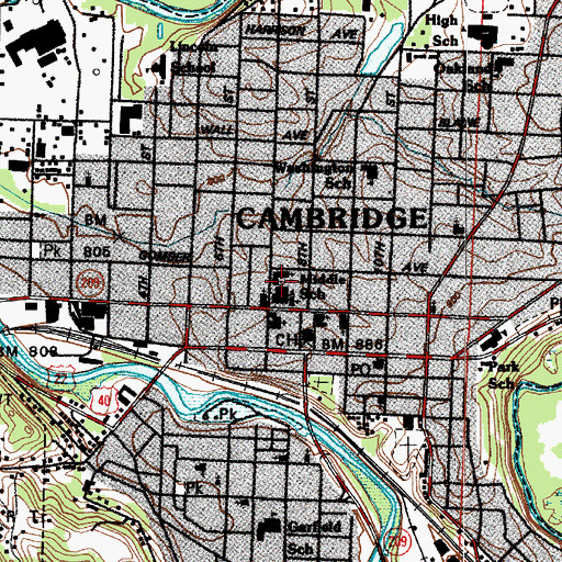 Topographic Map of Saint Benedicts High School, OH