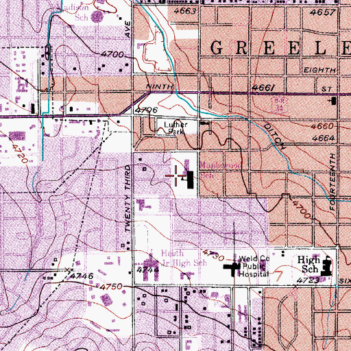 Topographic Map of Maplewood Elementary School, CO