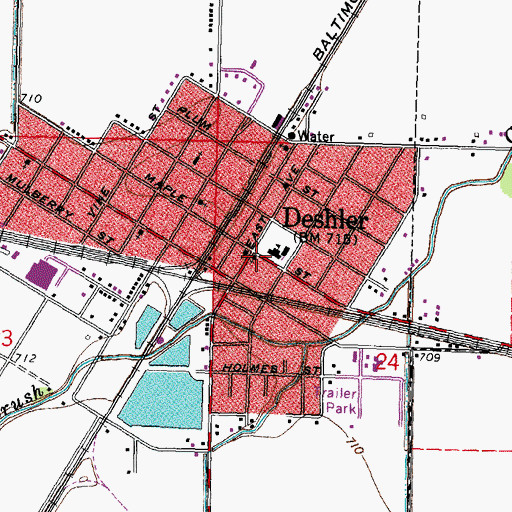 Topographic Map of Saint Pauls United Methodist Church, OH