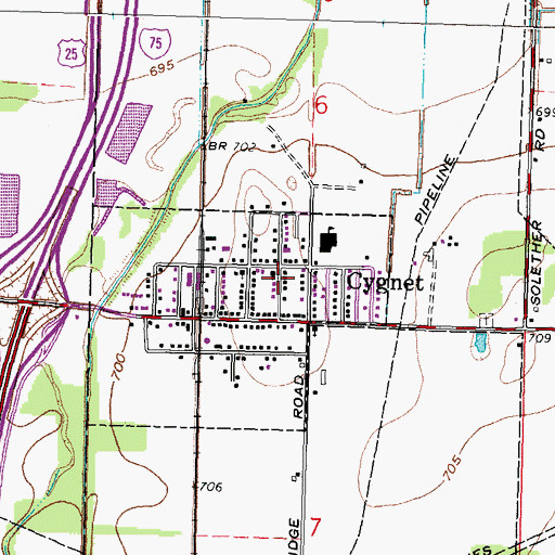 Topographic Map of Faith United Methodist Church, OH