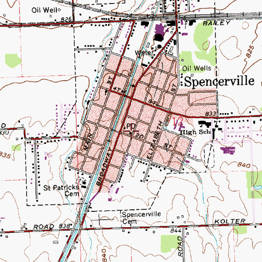 Topographic Map of First Baptist Church, OH