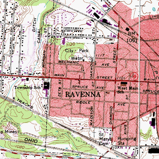 Topographic Map of Seventh Day Adventist Church, OH