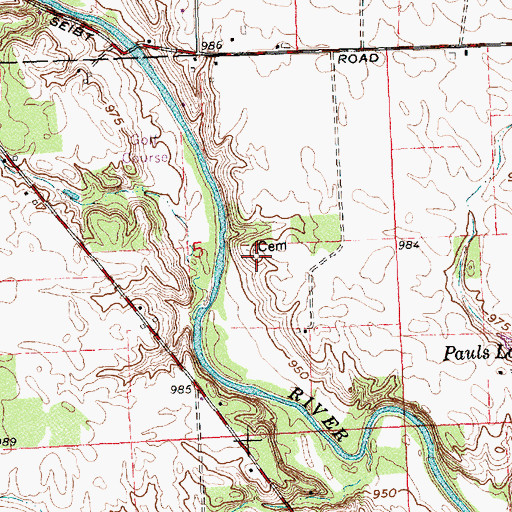 Topographic Map of Christian Cemetery, OH