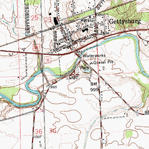 Topographic Map of Cromer Cemetery, OH