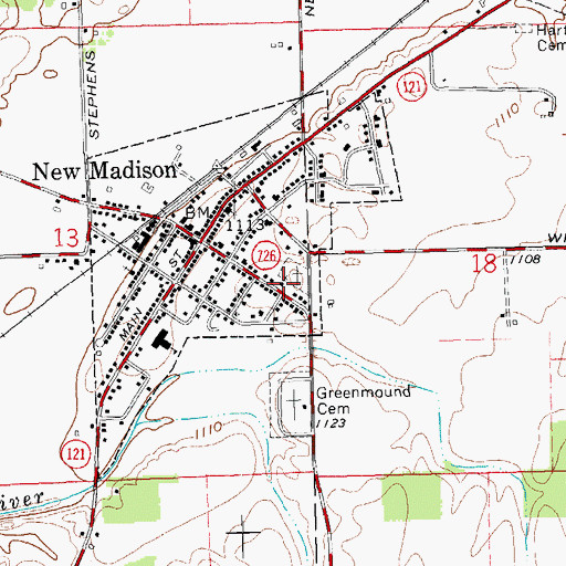 Topographic Map of First Universalist Church, OH
