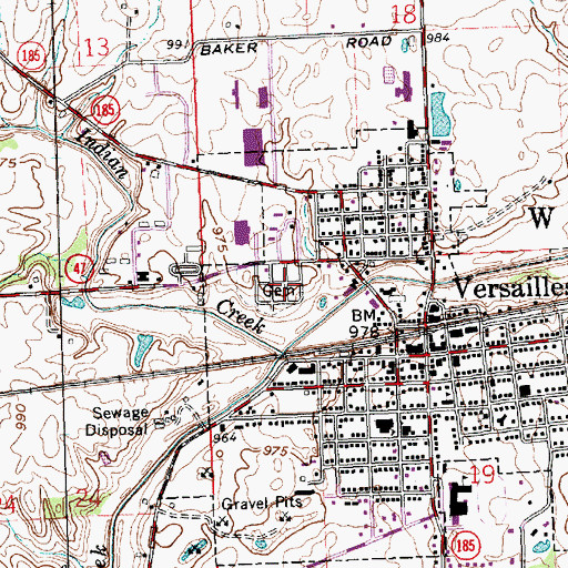 Topographic Map of Greenlawn Cemetery, OH