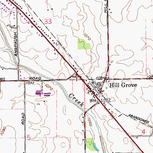 Topographic Map of Hillgrove Cemetery, OH
