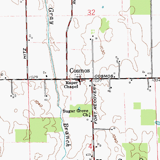 Topographic Map of Raper Chapel, OH