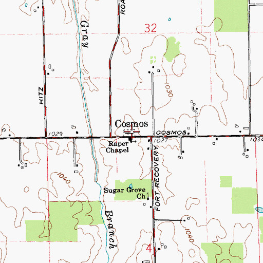 Topographic Map of Raper Chapel Cemetery, OH