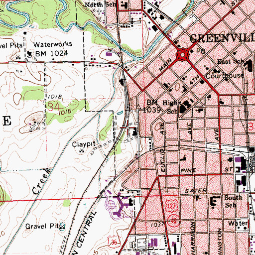 Topographic Map of Shawnee Prairie Preserve, OH