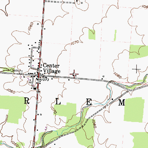 Topographic Map of Center Village Methodist Church (historical), OH