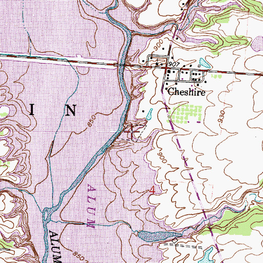 Topographic Map of Cheshire Cemetery (historical), OH