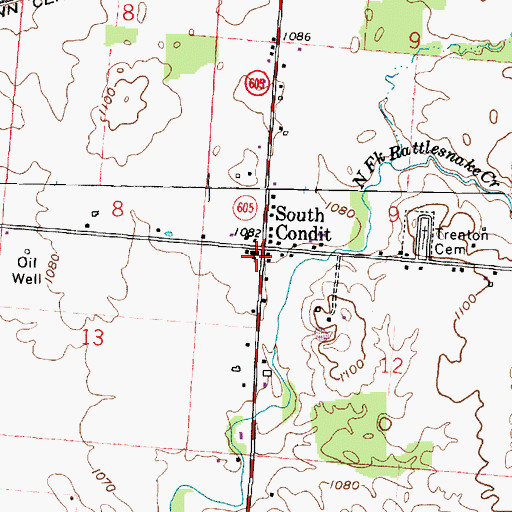 Topographic Map of Condit United Presbyterian Church, OH