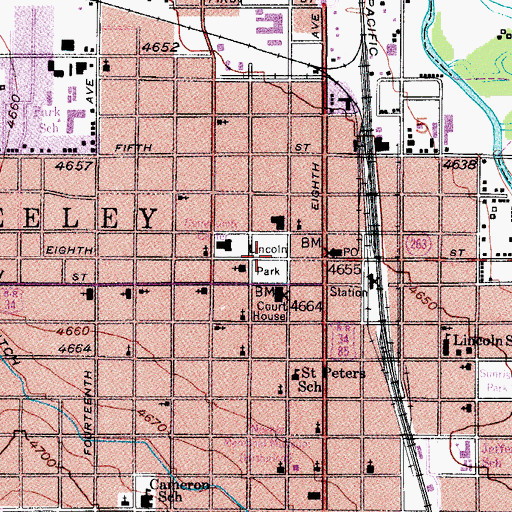 Topographic Map of Lincoln Park, CO