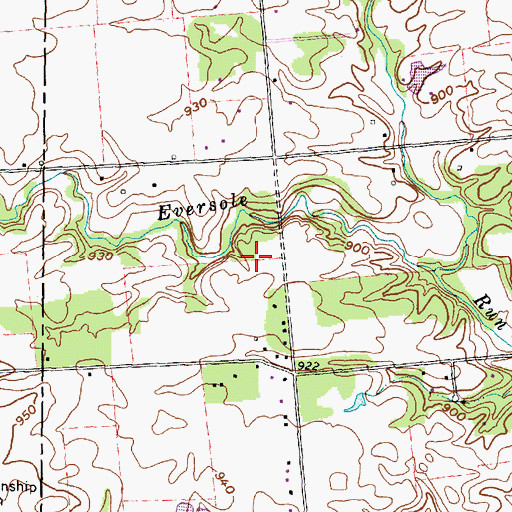 Topographic Map of Eversole Cemetery, OH
