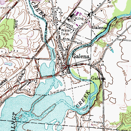 Topographic Map of Galena Cemetery, OH