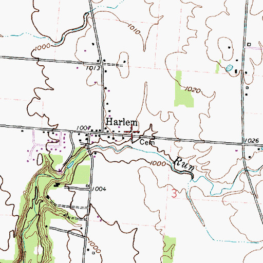 Topographic Map of Harlem Methodist Church (historical), OH