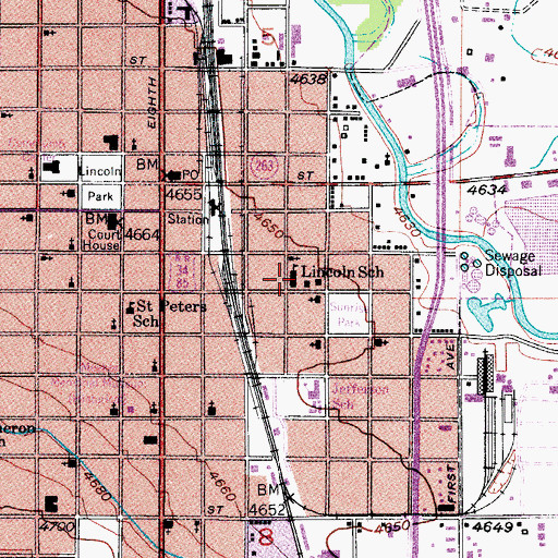 Topographic Map of Lincoln School (historical), CO