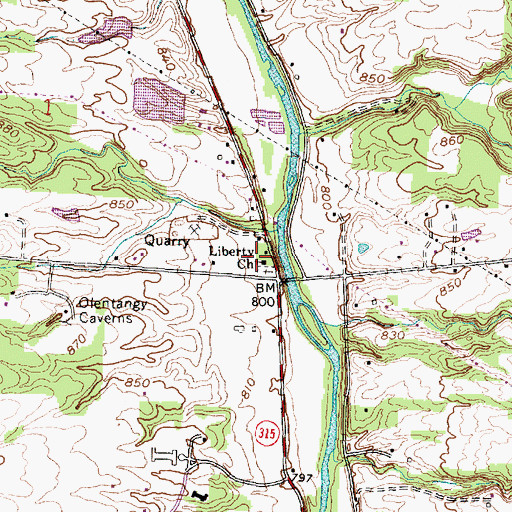 Topographic Map of Liberty Cemetery, OH