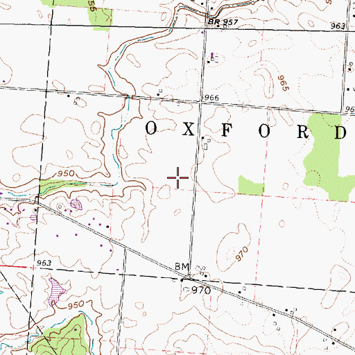 Topographic Map of Martin Cemetery, OH