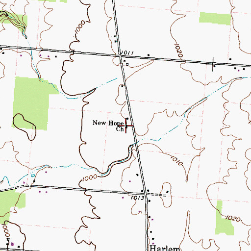 Topographic Map of New Hope Methodist Church, OH