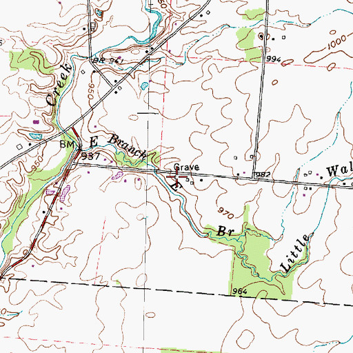 Topographic Map of Rosencrans Cemetery, OH