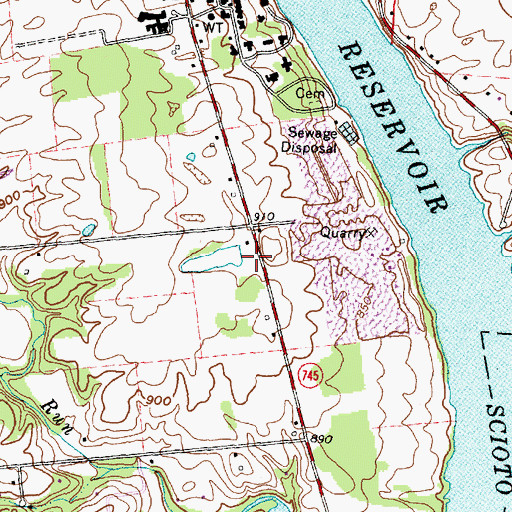 Topographic Map of White Cemetery, OH
