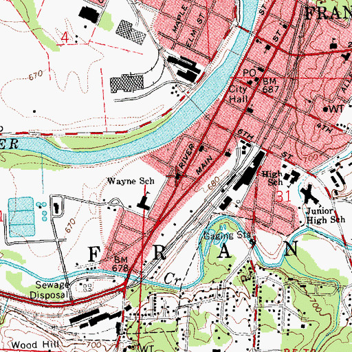 Topographic Map of Church of the Nazarene (historical), OH
