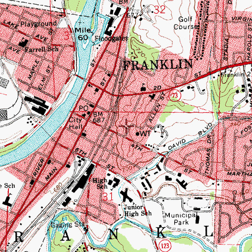 Topographic Map of Second Baptist Church, OH
