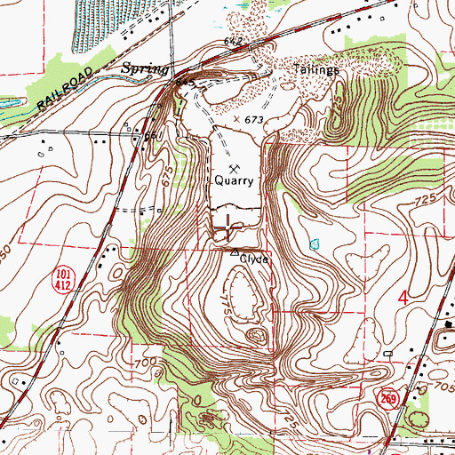 Topographic Map of Castalia Quarry Reserve, OH