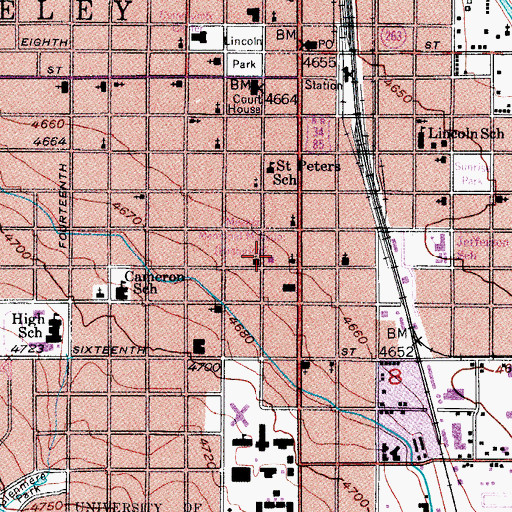 Topographic Map of Meeker Memorial Museum, CO