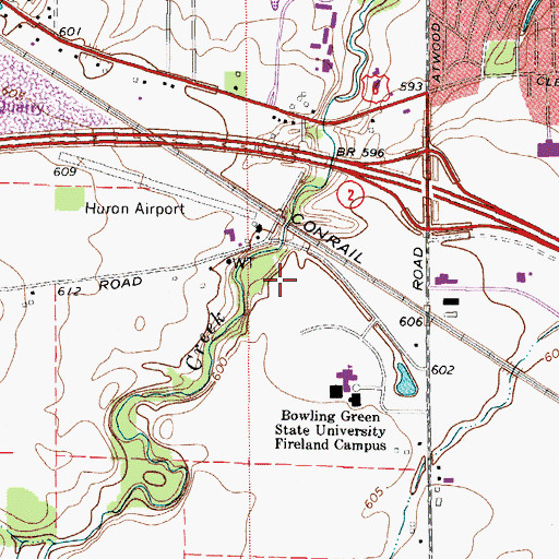 Topographic Map of James H McBride Arboretum, OH