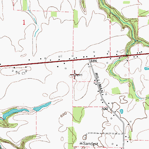 Topographic Map of O'Dell Cemetery, OH