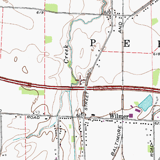 Topographic Map of Wilmer Cemetery, OH