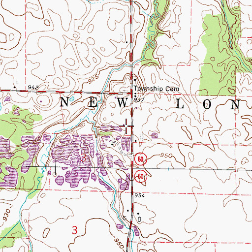 Topographic Map of Barrett Cemetery, OH
