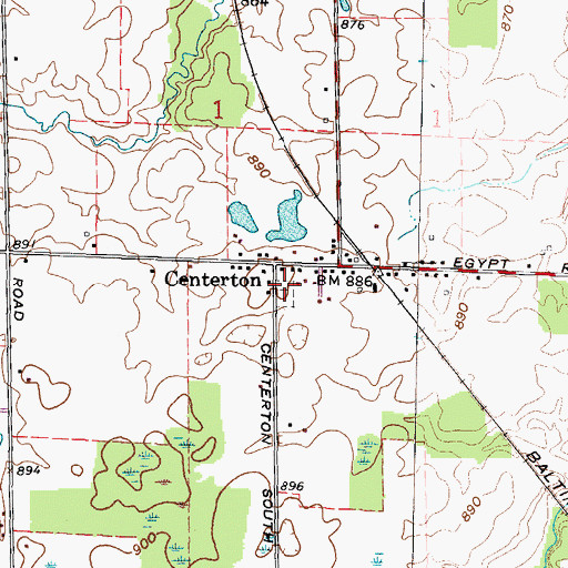 Topographic Map of Centerton Cemetery, OH