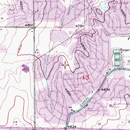 Topographic Map of Meeker Elementary School, CO