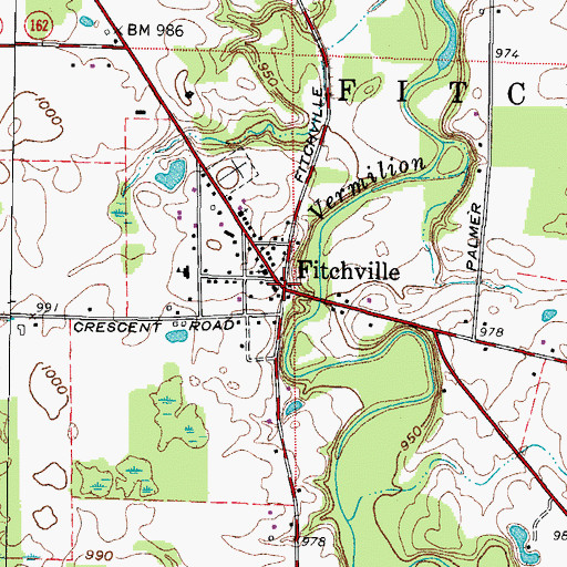 Topographic Map of Forks of Road Cemetery (historical), OH