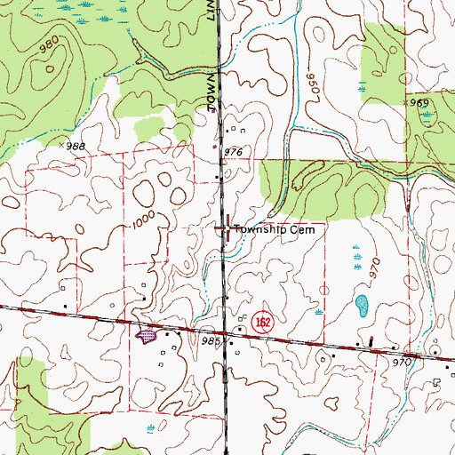Topographic Map of Golding Cemetery, OH
