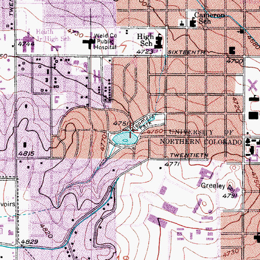 Topographic Map of Glenmere Park, CO