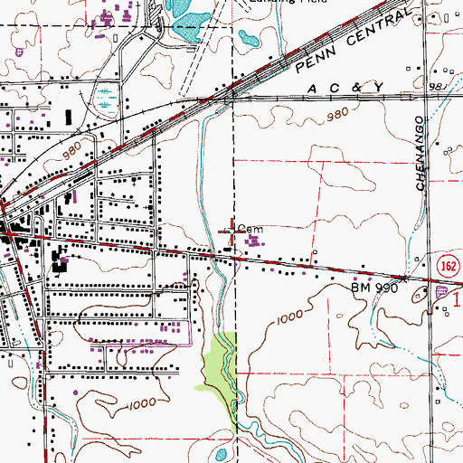 Topographic Map of Holy Cross Catholic Cemetery, OH