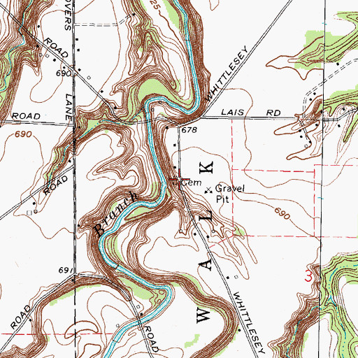 Topographic Map of Jacobsburg Cemetery, OH