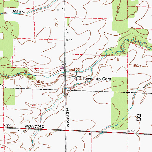 Topographic Map of Jones Cemetery, OH