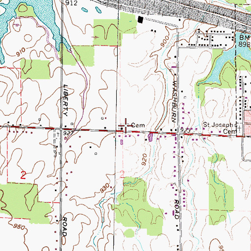 Topographic Map of Mennonite Cemetery, OH
