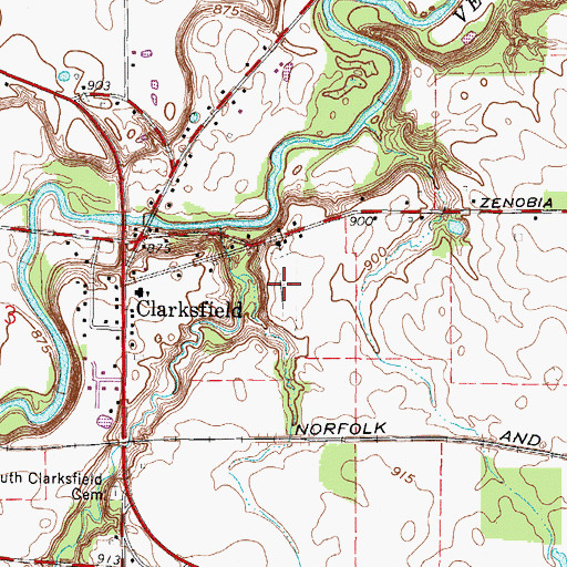 Topographic Map of Methodist Cemetery, OH