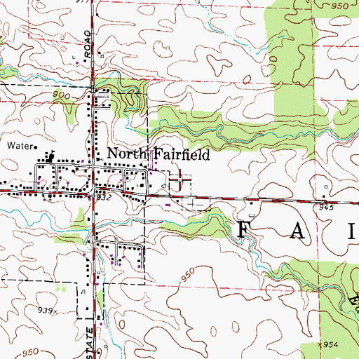 Topographic Map of North Fairfield Cemetery, OH