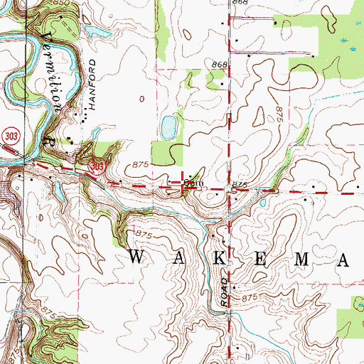 Topographic Map of Sherman Cemetery, OH